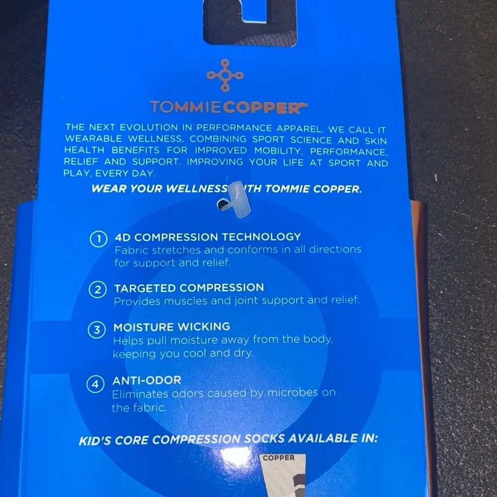 Tommie Copper Boys' Compression Socks‎ - Navy and Charcoal